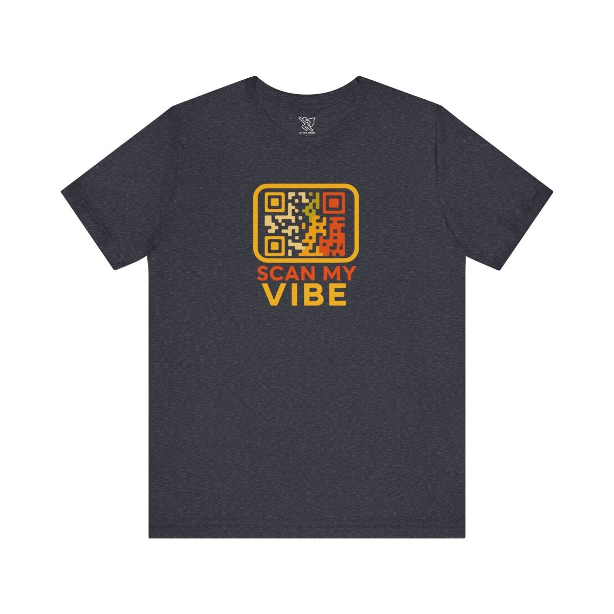 "Scan My Vibe" QR Code T-Shirt: Casual Wear, Summer Outfits, Unique Gift, Trendy Fashion, Fun Events CW - 1 Yellow Orange - AI Tee Hero