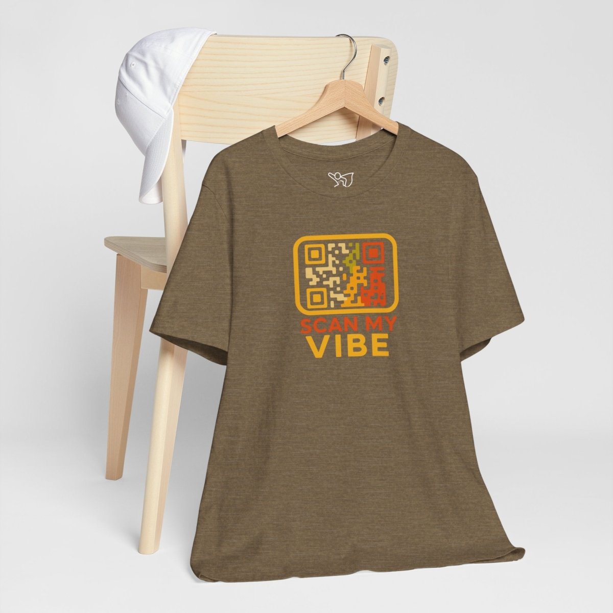 "Scan My Vibe" QR Code T-Shirt: Casual Wear, Summer Outfits, Unique Gift, Trendy Fashion, Fun Events CW - 1 Yellow Orange - AI Tee Hero
