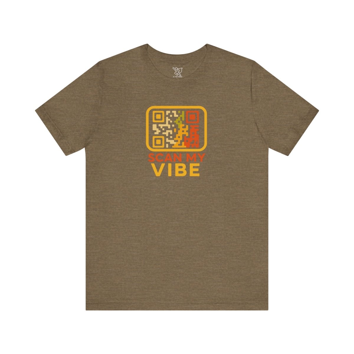 "Scan My Vibe" QR Code T-Shirt: Casual Wear, Summer Outfits, Unique Gift, Trendy Fashion, Fun Events CW - 1 Yellow Orange - AI Tee Hero