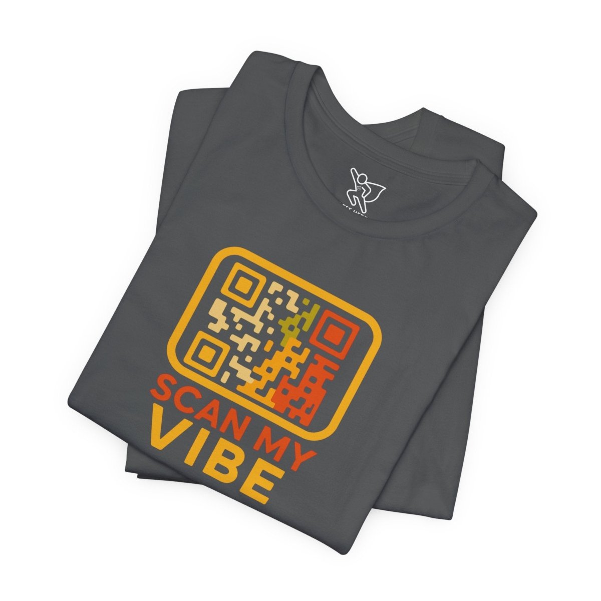 "Scan My Vibe" QR Code T-Shirt: Casual Wear, Summer Outfits, Unique Gift, Trendy Fashion, Fun Events CW - 1 Yellow Orange - AI Tee Hero