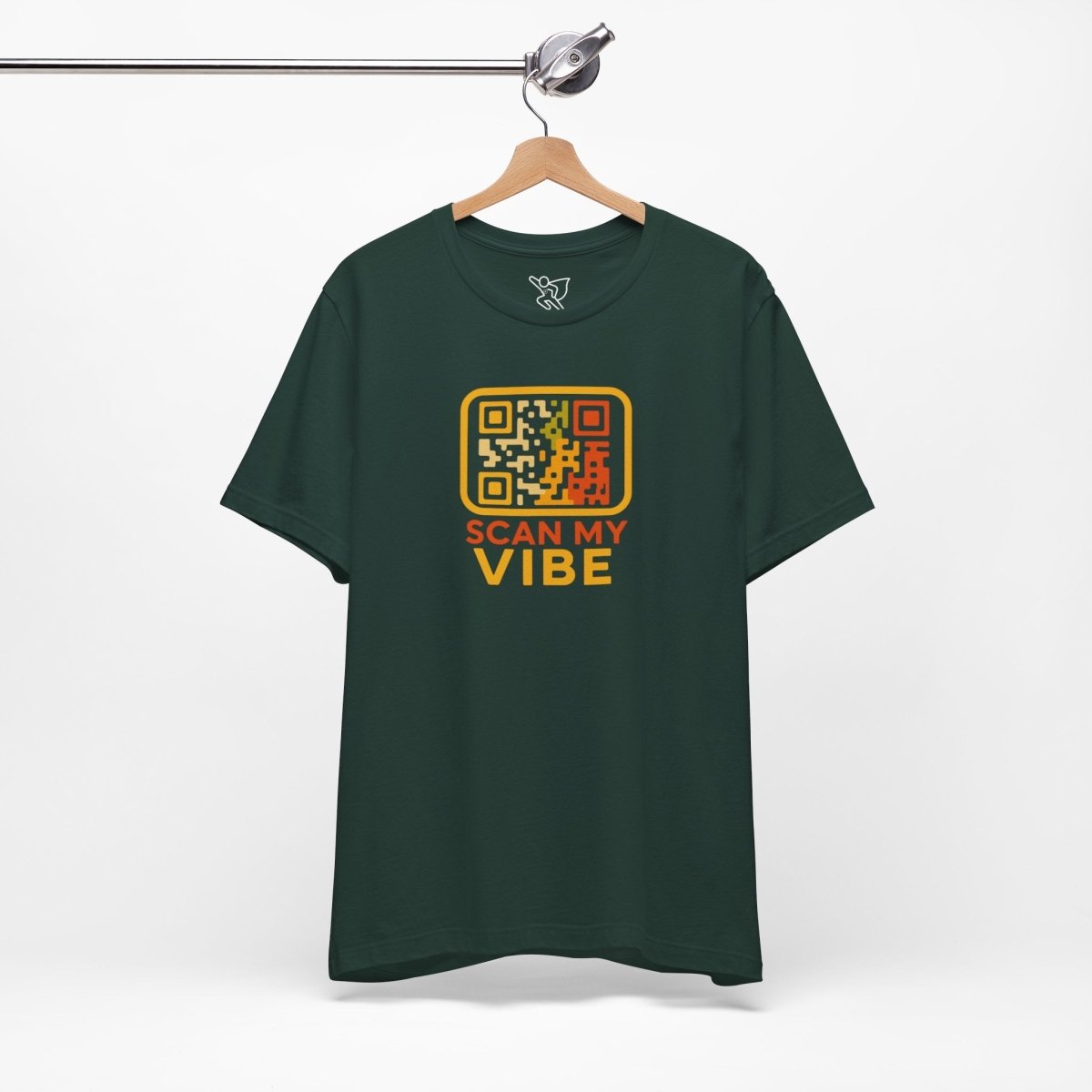 "Scan My Vibe" QR Code T-Shirt: Casual Wear, Summer Outfits, Unique Gift, Trendy Fashion, Fun Events CW - 1 Yellow Orange - AI Tee Hero