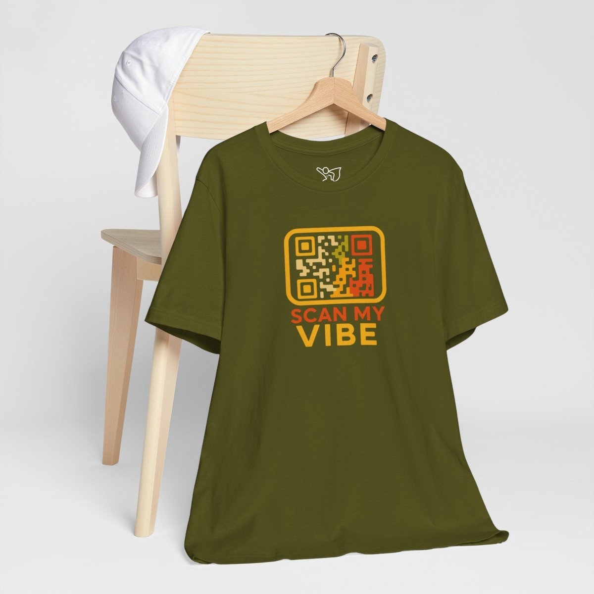 "Scan My Vibe" QR Code T-Shirt: Casual Wear, Summer Outfits, Unique Gift, Trendy Fashion, Fun Events CW - 1 Yellow Orange - AI Tee Hero