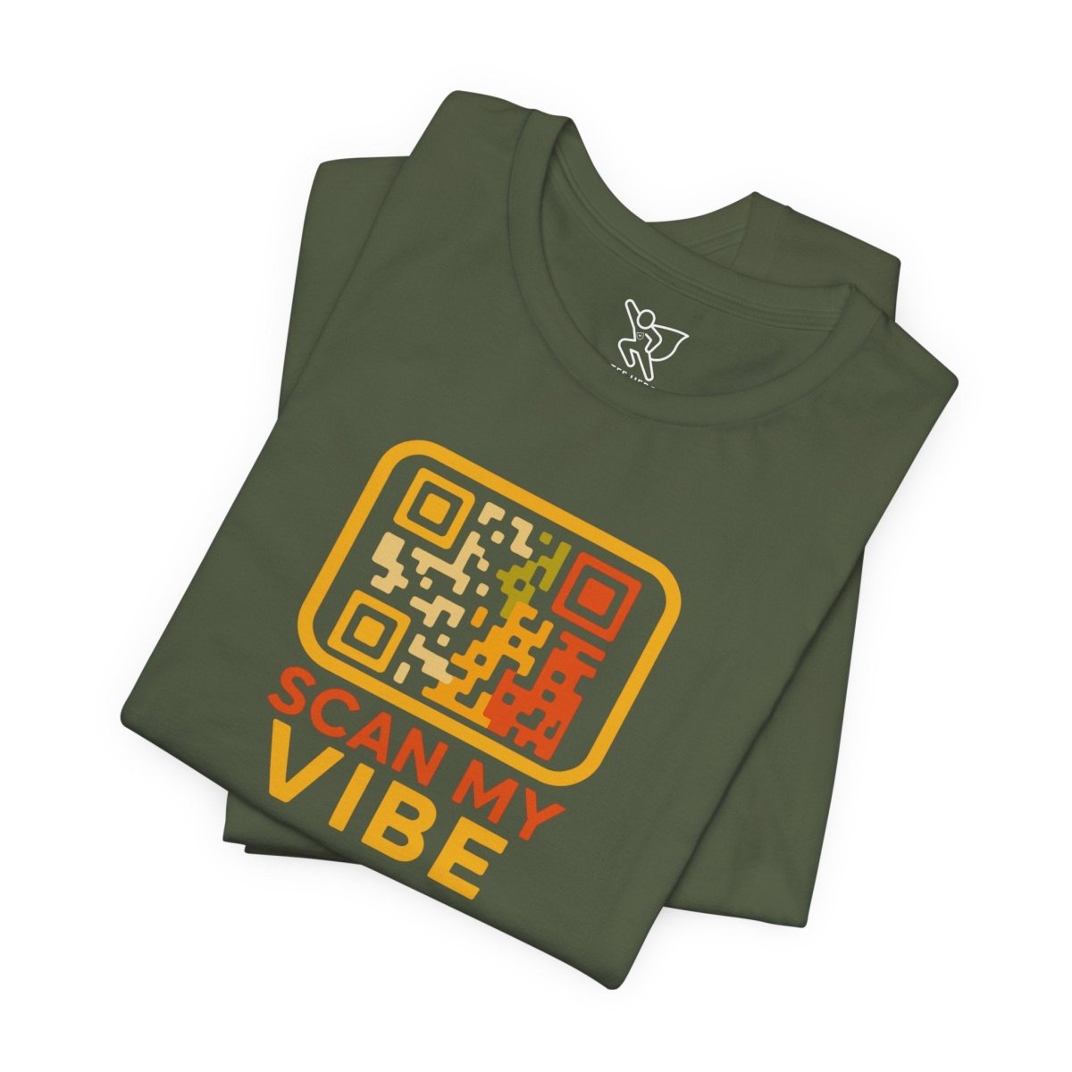 "Scan My Vibe" QR Code T-Shirt: Casual Wear, Summer Outfits, Unique Gift, Trendy Fashion, Fun Events CW - 1 Yellow Orange - AI Tee Hero