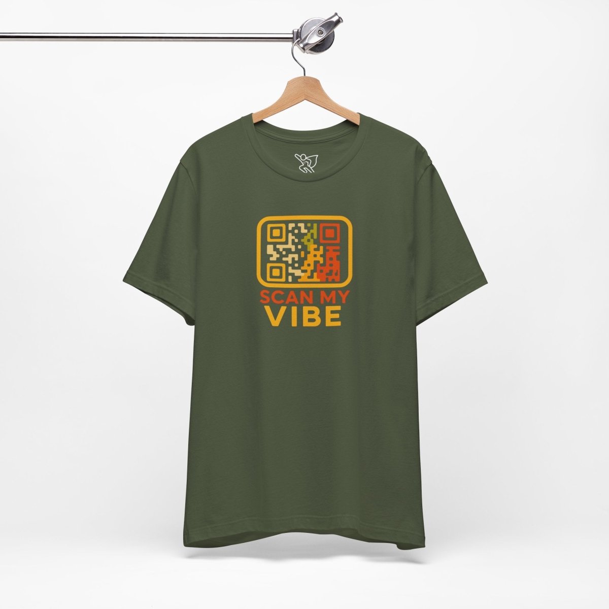 "Scan My Vibe" QR Code T-Shirt: Casual Wear, Summer Outfits, Unique Gift, Trendy Fashion, Fun Events CW - 1 Yellow Orange - AI Tee Hero
