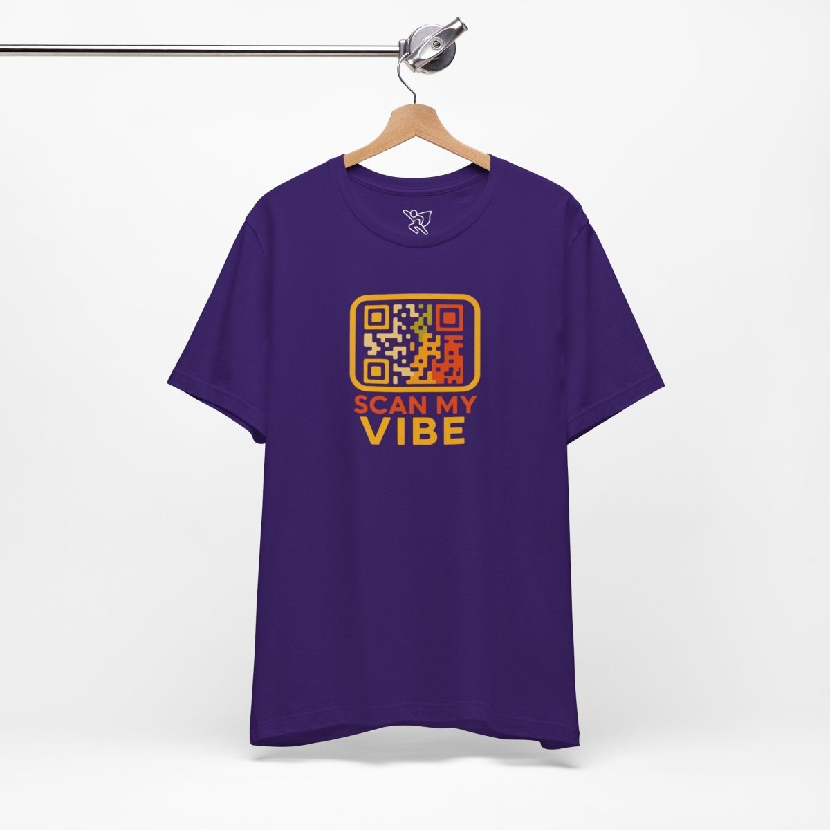 "Scan My Vibe" QR Code T-Shirt: Casual Wear, Summer Outfits, Unique Gift, Trendy Fashion, Fun Events CW - 1 Yellow Orange - AI Tee Hero
