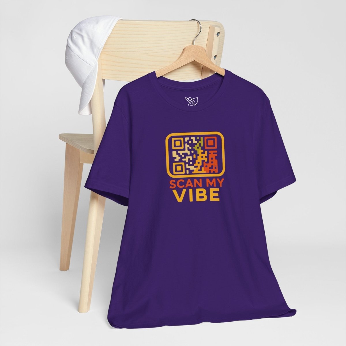 "Scan My Vibe" QR Code T-Shirt: Casual Wear, Summer Outfits, Unique Gift, Trendy Fashion, Fun Events CW - 1 Yellow Orange - AI Tee Hero