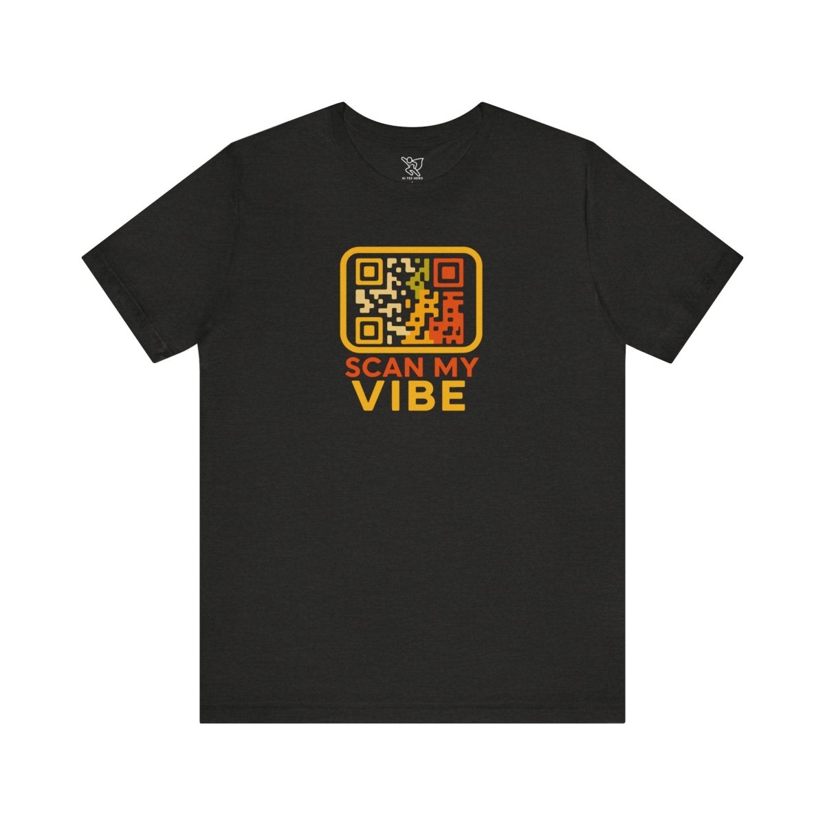 "Scan My Vibe" QR Code T-Shirt: Casual Wear, Summer Outfits, Unique Gift, Trendy Fashion, Fun Events CW - 1 Yellow Orange - AI Tee Hero
