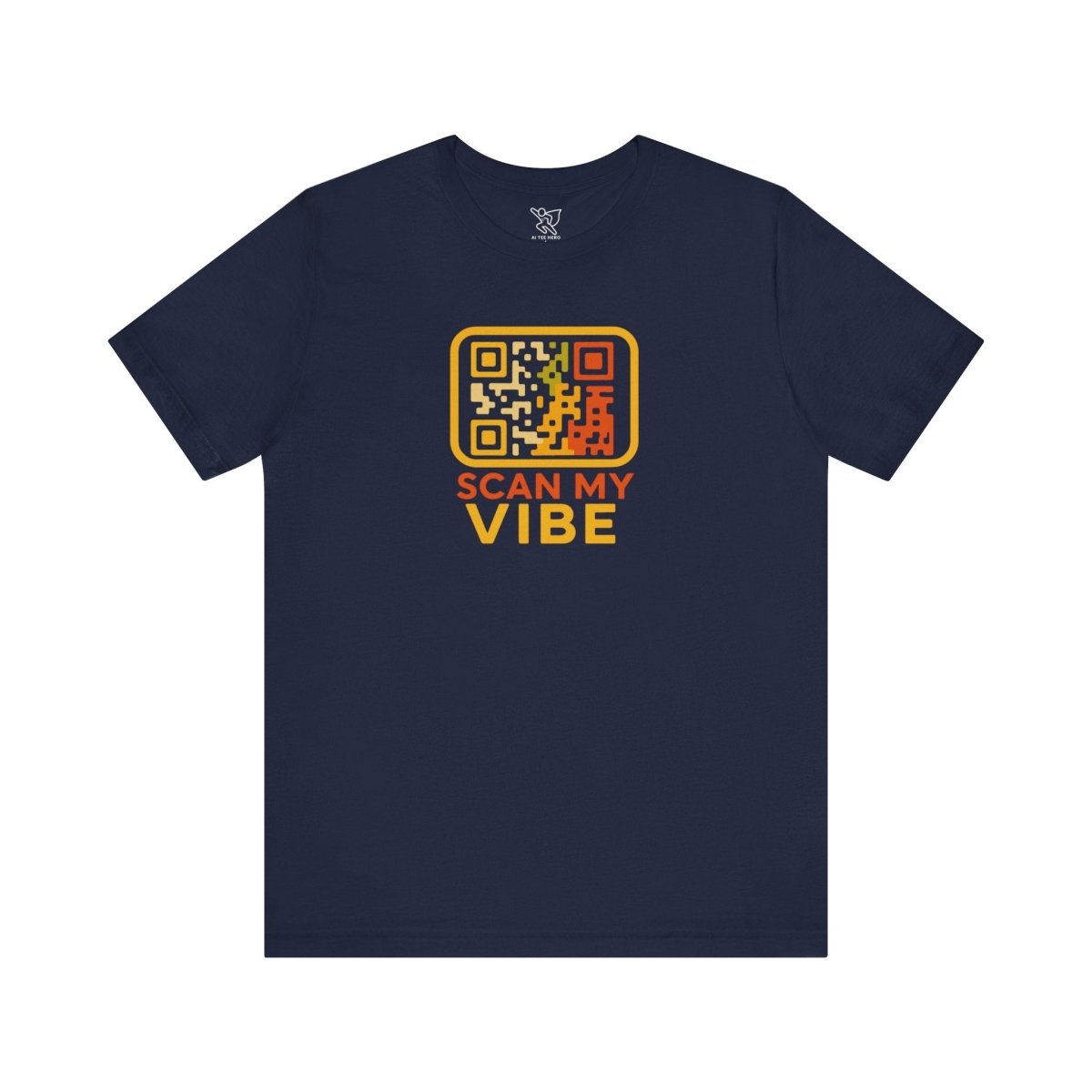 "Scan My Vibe" QR Code T-Shirt: Casual Wear, Summer Outfits, Unique Gift, Trendy Fashion, Fun Events CW - 1 Yellow Orange - AI Tee Hero