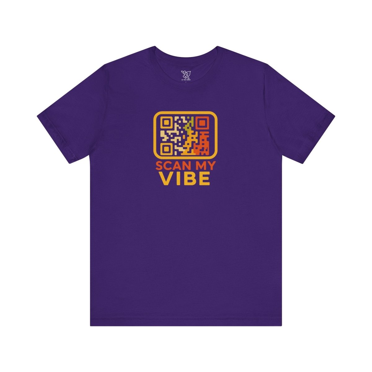 "Scan My Vibe" QR Code T-Shirt: Casual Wear, Summer Outfits, Unique Gift, Trendy Fashion, Fun Events CW - 1 Yellow Orange - AI Tee Hero