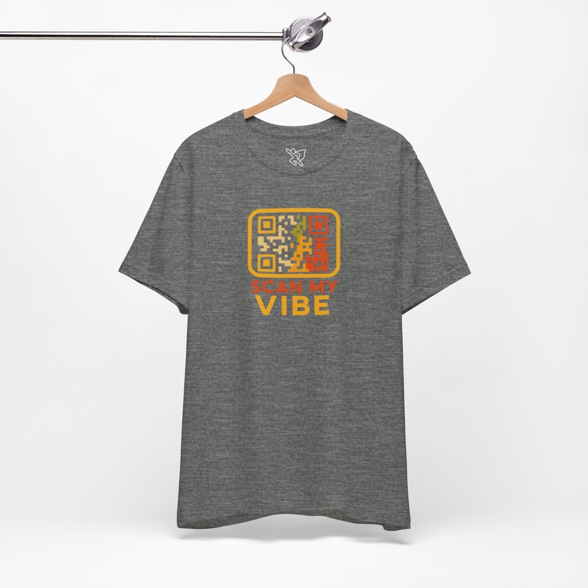 "Scan My Vibe" QR Code T-Shirt: Casual Wear, Summer Outfits, Unique Gift, Trendy Fashion, Fun Events CW - 1 Yellow Orange - AI Tee Hero