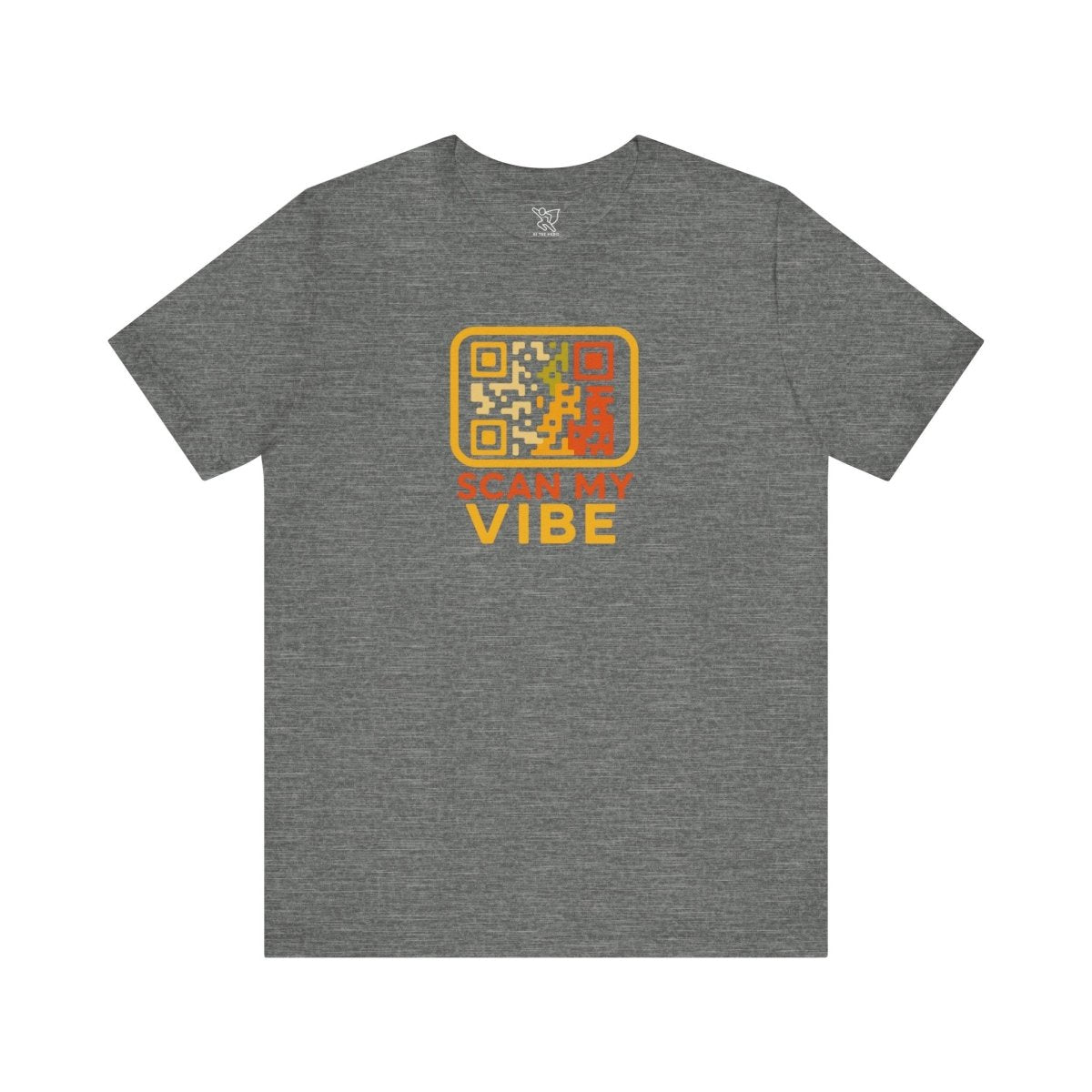 "Scan My Vibe" QR Code T-Shirt: Casual Wear, Summer Outfits, Unique Gift, Trendy Fashion, Fun Events CW - 1 Yellow Orange - AI Tee Hero