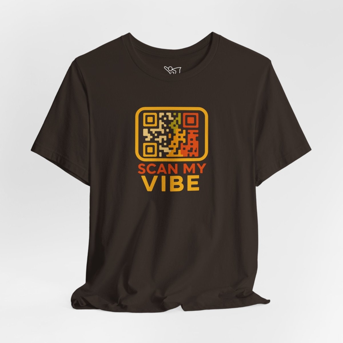 "Scan My Vibe" QR Code T-Shirt: Casual Wear, Summer Outfits, Unique Gift, Trendy Fashion, Fun Events CW - 1 Yellow Orange - AI Tee Hero