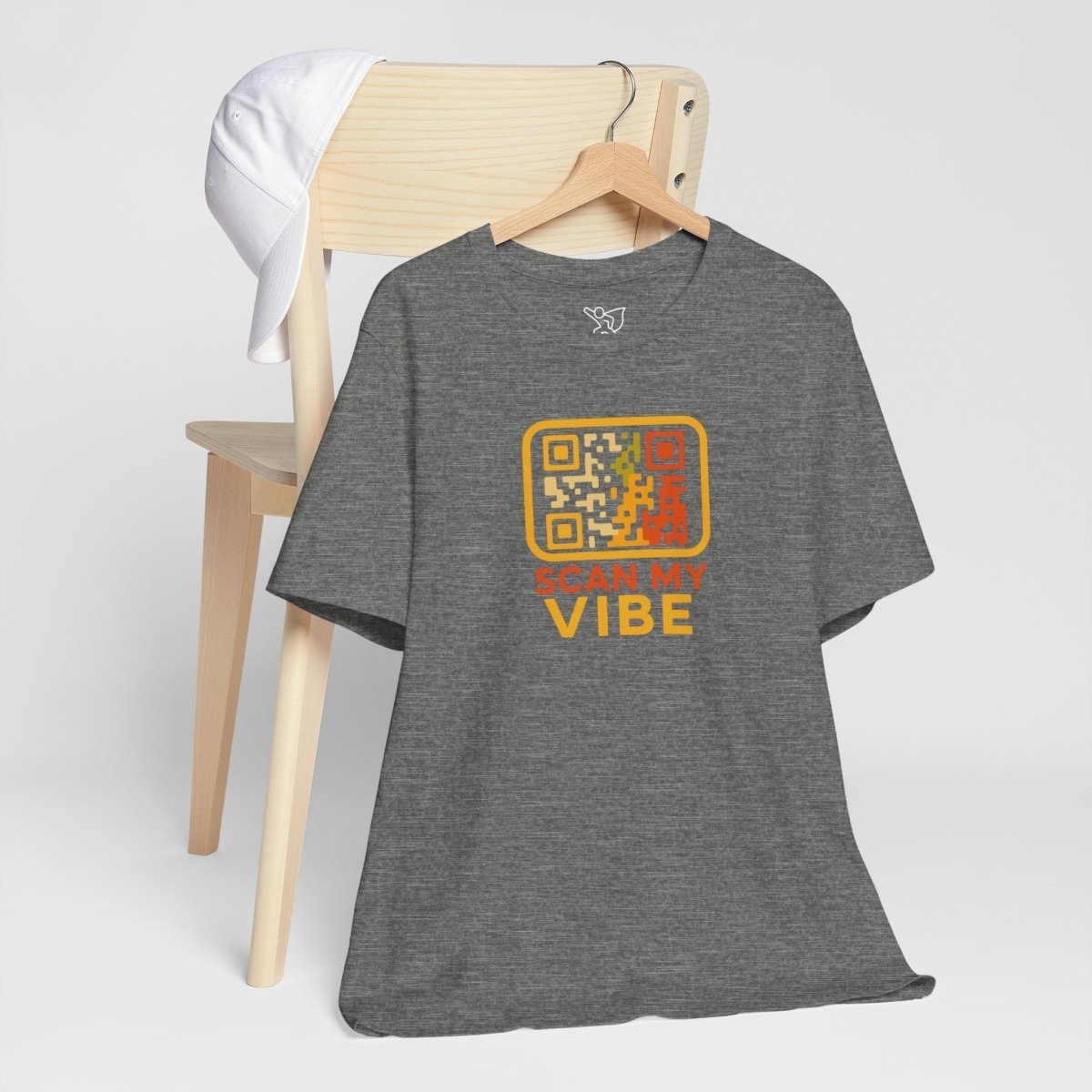 "Scan My Vibe" QR Code T-Shirt: Casual Wear, Summer Outfits, Unique Gift, Trendy Fashion, Fun Events CW - 1 Yellow Orange - AI Tee Hero