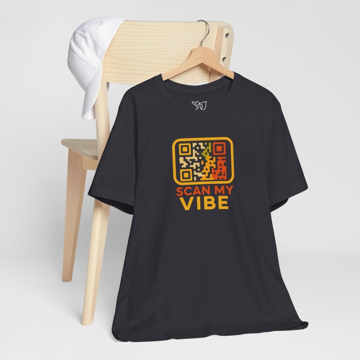 "Scan My Vibe" QR Code T-Shirt: Casual Wear, Summer Outfits, Unique Gift, Trendy Fashion, Fun Events CW - 1 Yellow Orange - AI Tee Hero