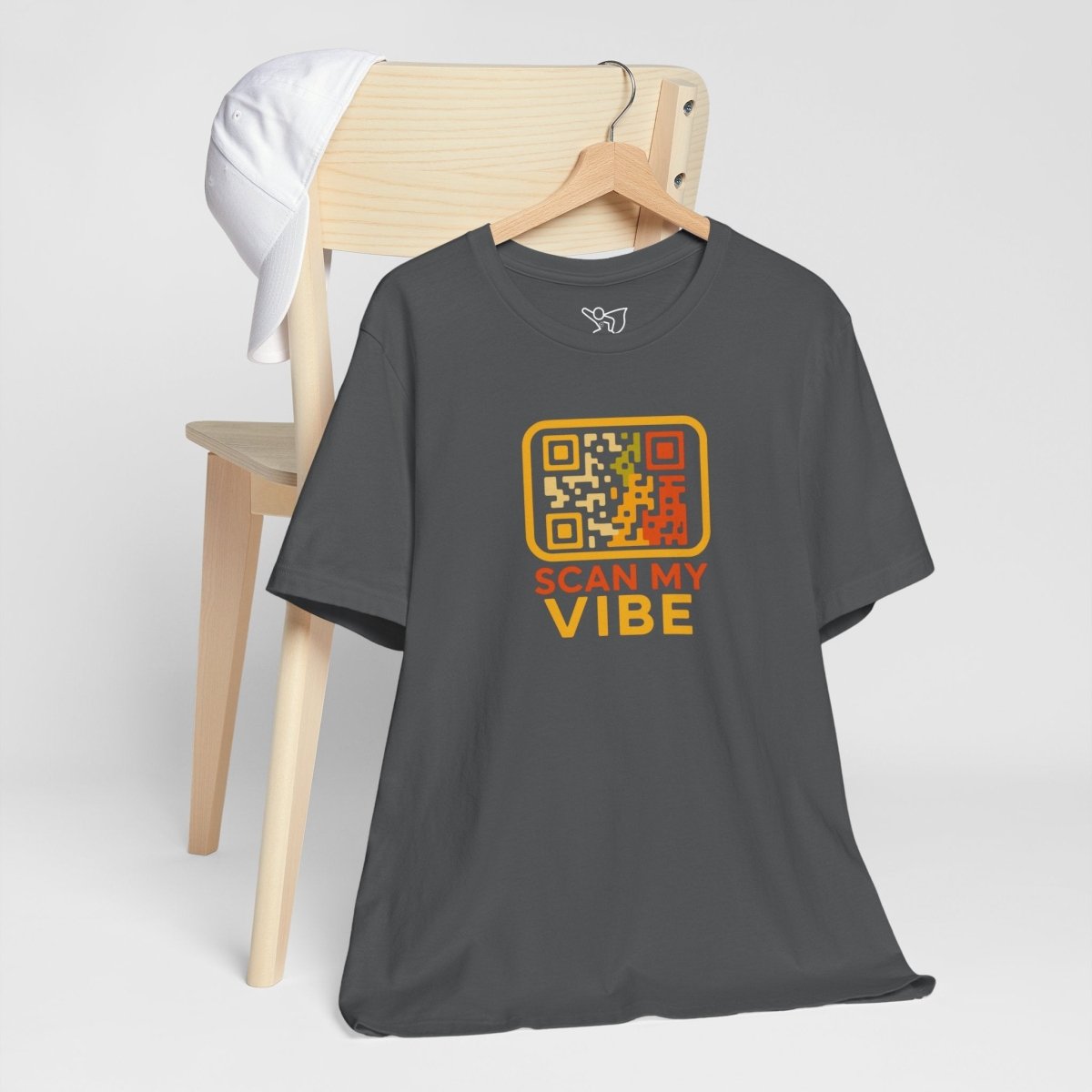 "Scan My Vibe" QR Code T-Shirt: Casual Wear, Summer Outfits, Unique Gift, Trendy Fashion, Fun Events CW - 1 Yellow Orange - AI Tee Hero