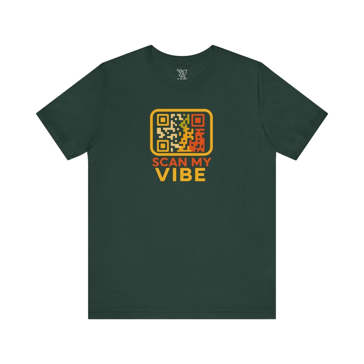 "Scan My Vibe" QR Code T-Shirt: Casual Wear, Summer Outfits, Unique Gift, Trendy Fashion, Fun Events CW - 1 Yellow Orange - AI Tee Hero