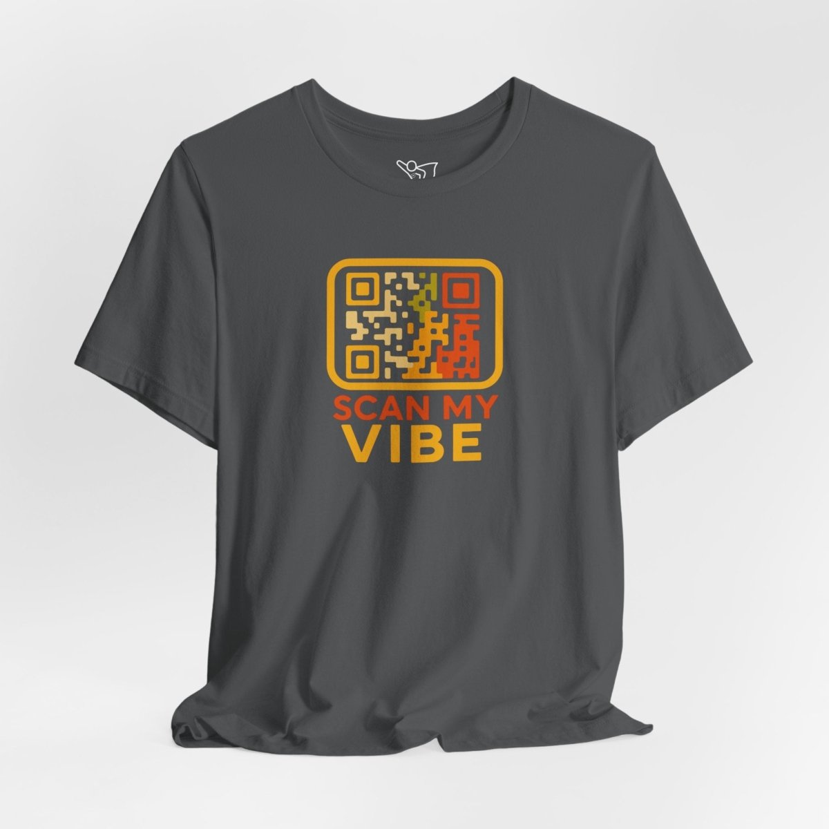 "Scan My Vibe" QR Code T-Shirt: Casual Wear, Summer Outfits, Unique Gift, Trendy Fashion, Fun Events CW - 1 Yellow Orange - AI Tee Hero