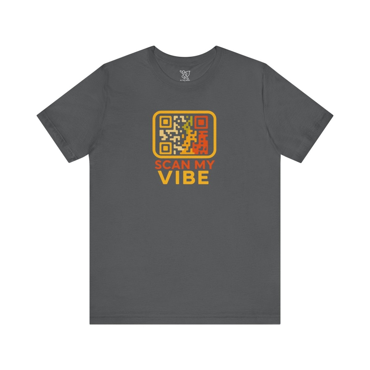 "Scan My Vibe" QR Code T-Shirt: Casual Wear, Summer Outfits, Unique Gift, Trendy Fashion, Fun Events CW - 1 Yellow Orange - AI Tee Hero