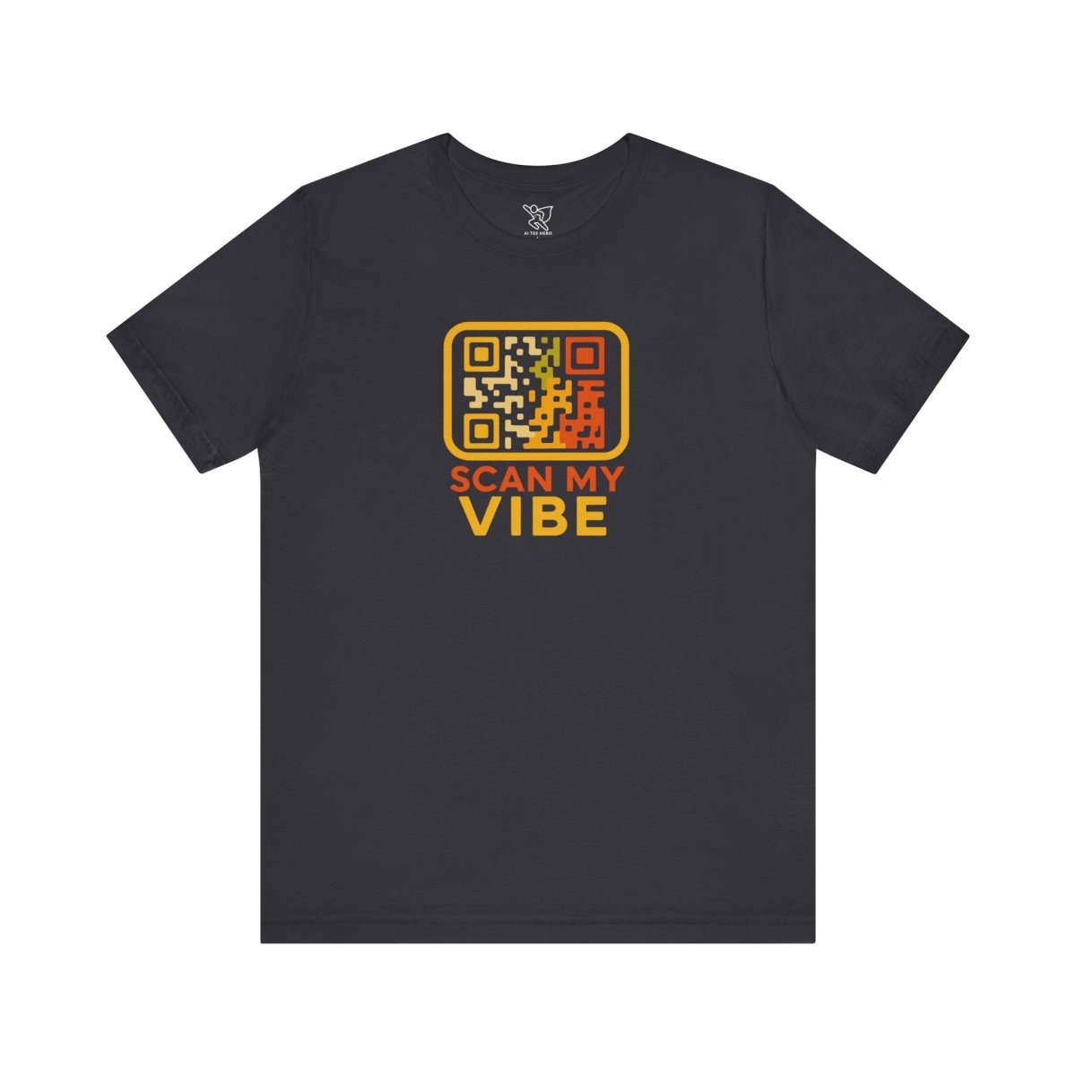 "Scan My Vibe" QR Code T-Shirt: Casual Wear, Summer Outfits, Unique Gift, Trendy Fashion, Fun Events CW - 1 Yellow Orange - AI Tee Hero