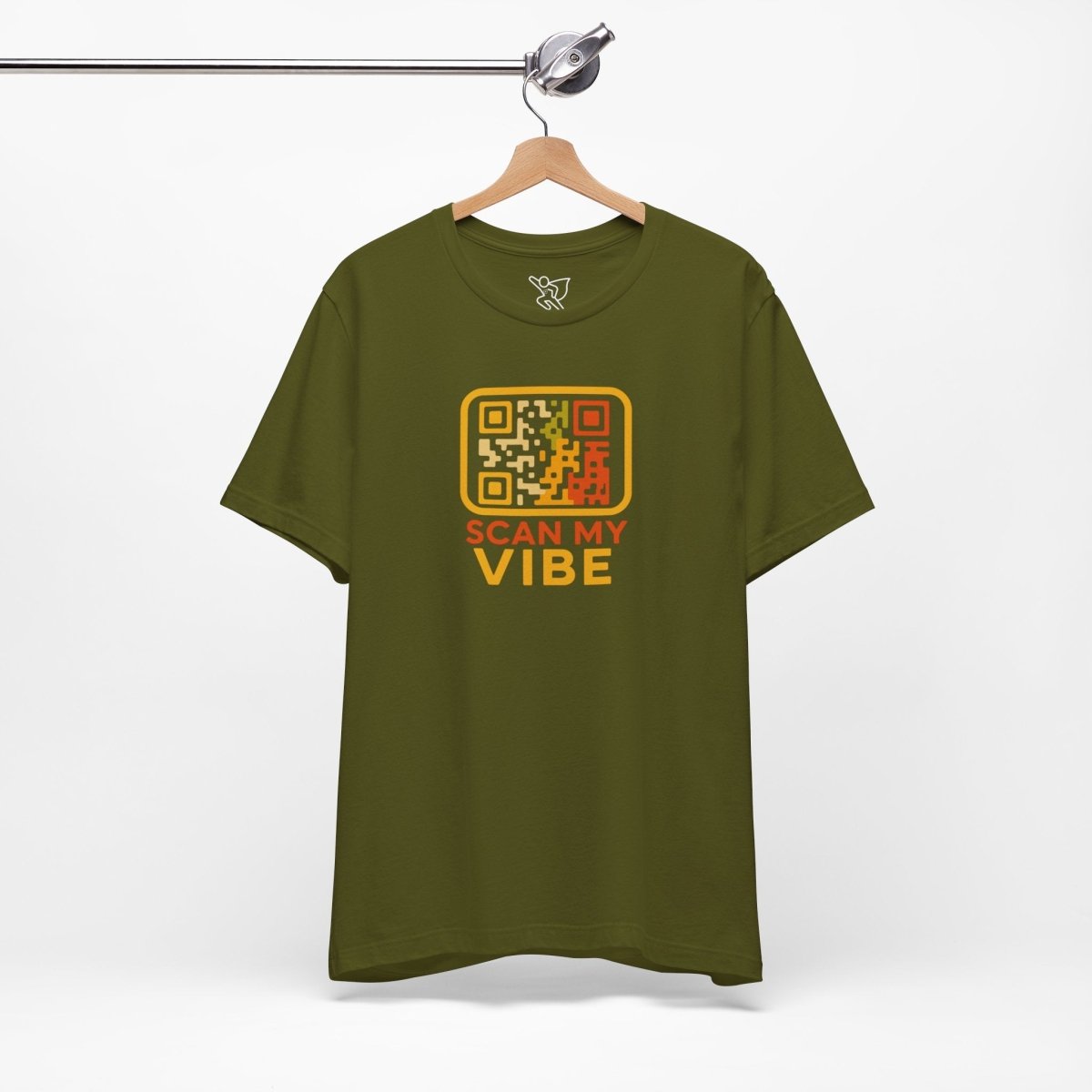 "Scan My Vibe" QR Code T-Shirt: Casual Wear, Summer Outfits, Unique Gift, Trendy Fashion, Fun Events CW - 1 Yellow Orange - AI Tee Hero