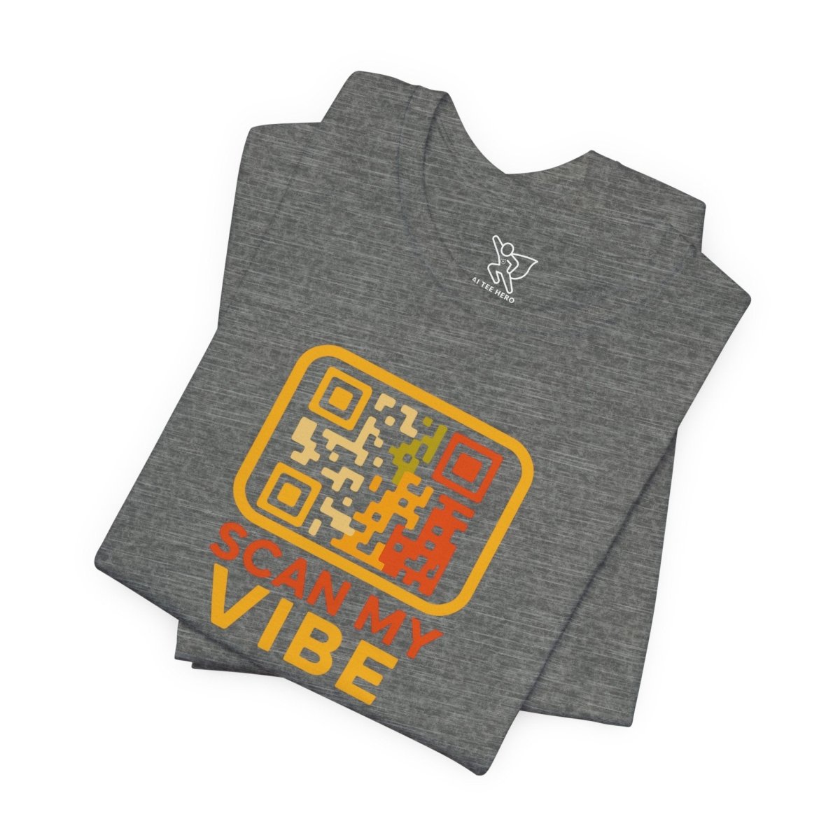 "Scan My Vibe" QR Code T-Shirt: Casual Wear, Summer Outfits, Unique Gift, Trendy Fashion, Fun Events CW - 1 Yellow Orange - AI Tee Hero