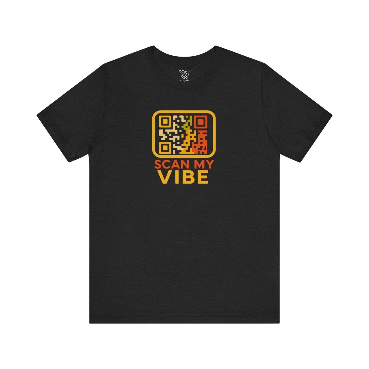 "Scan My Vibe" QR Code T-Shirt: Casual Wear, Summer Outfits, Unique Gift, Trendy Fashion, Fun Events CW - 1 Yellow Orange - AI Tee Hero