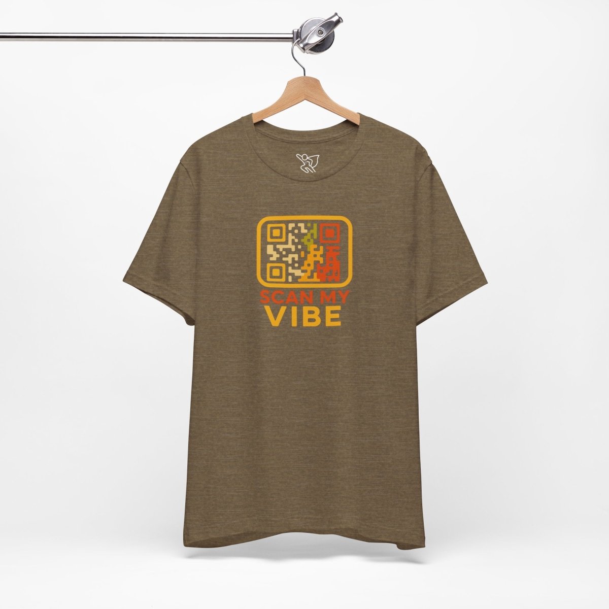 "Scan My Vibe" QR Code T-Shirt: Casual Wear, Summer Outfits, Unique Gift, Trendy Fashion, Fun Events CW - 1 Yellow Orange - AI Tee Hero