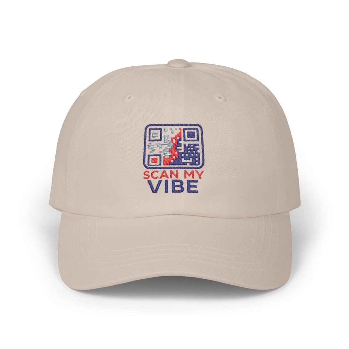 "Scan My Vibe" Stylish Classic Dad Cap | Scan My Vibe Embroidered Hat, Casual Wear, Perfect Gift for Dads, Family Outings, Everyday Style, Summer Accessory - AI Tee Hero