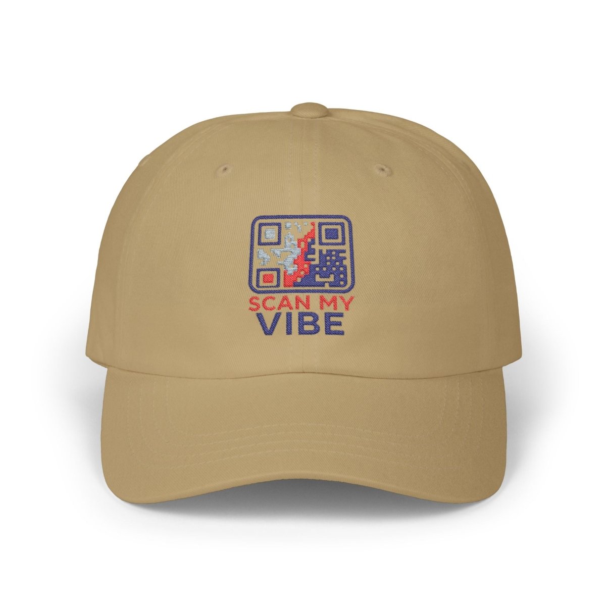 "Scan My Vibe" Stylish Classic Dad Cap | Scan My Vibe Embroidered Hat, Casual Wear, Perfect Gift for Dads, Family Outings, Everyday Style, Summer Accessory - AI Tee Hero