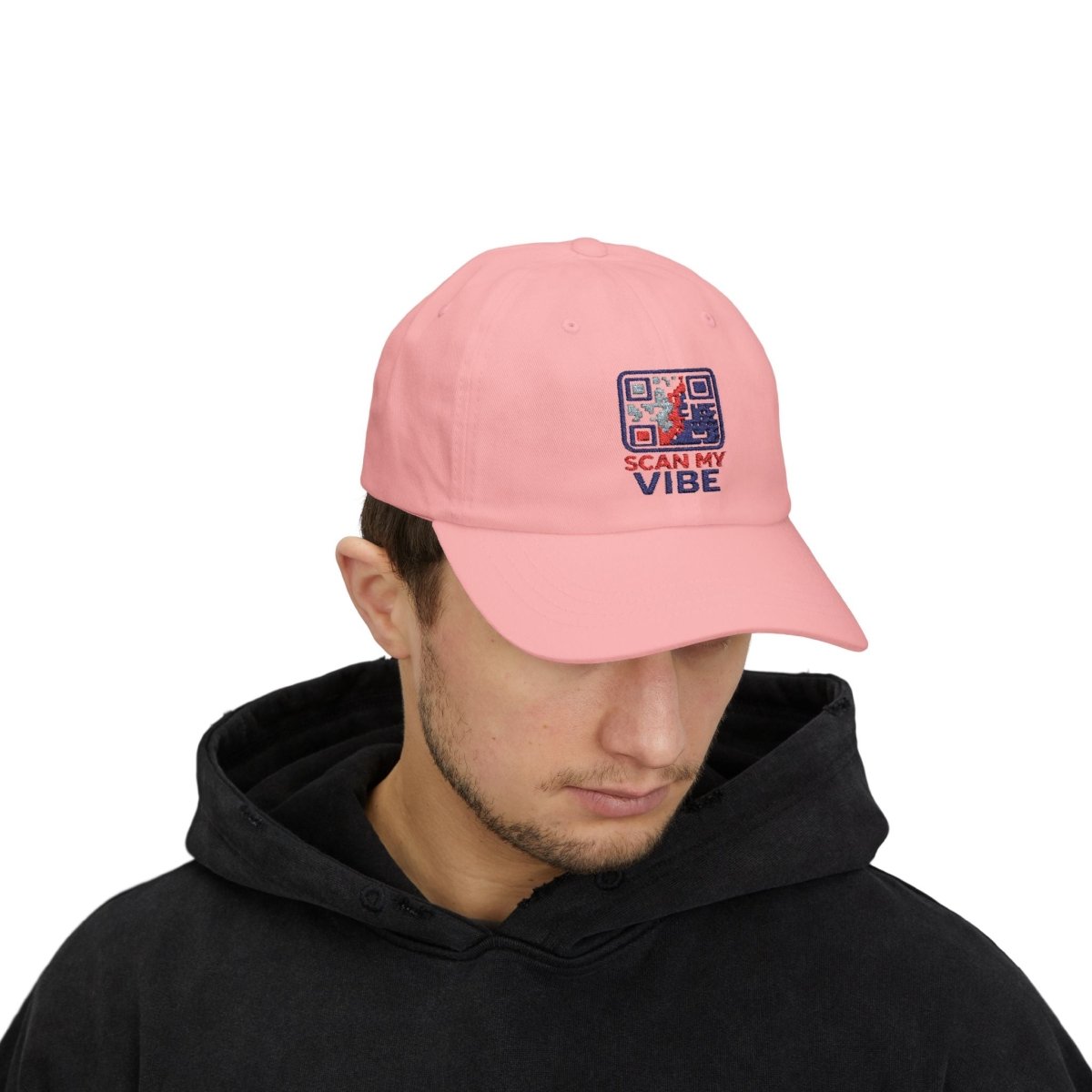 "Scan My Vibe" Stylish Classic Dad Cap | Scan My Vibe Embroidered Hat, Casual Wear, Perfect Gift for Dads, Family Outings, Everyday Style, Summer Accessory - AI Tee Hero