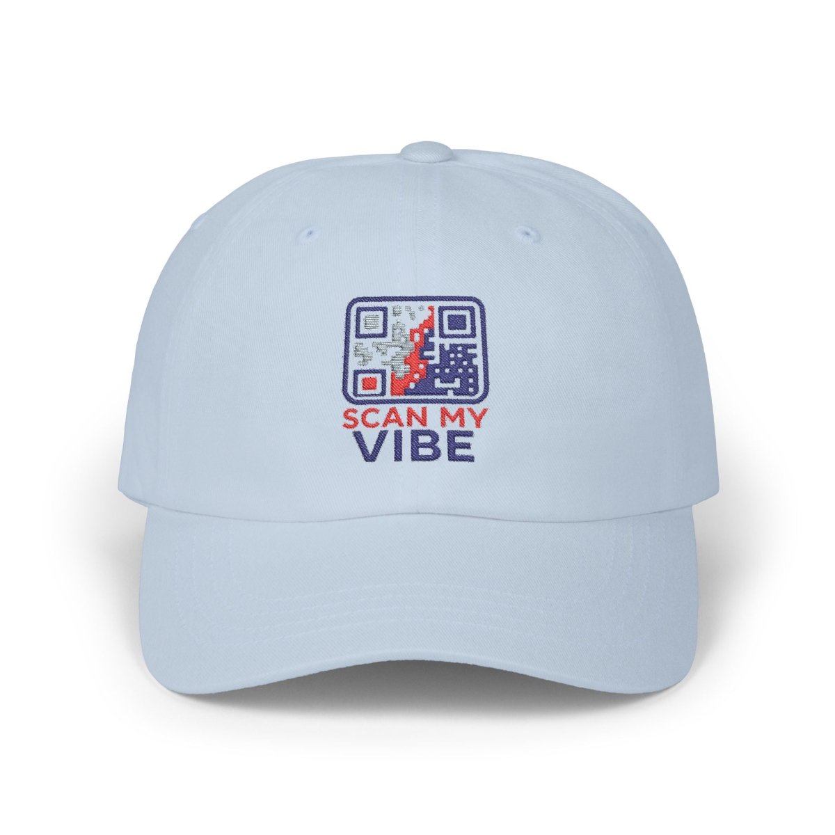 "Scan My Vibe" Stylish Classic Dad Cap | Scan My Vibe Embroidered Hat, Casual Wear, Perfect Gift for Dads, Family Outings, Everyday Style, Summer Accessory - AI Tee Hero