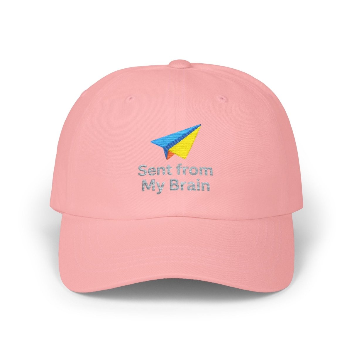 "Sent from My Brain" Classic Dad Cap, Embroidered Hat for Dads, Funny Gift for Father's Day, Casual Summer Accessory, Unisex Dad Hat - AI Tee Hero