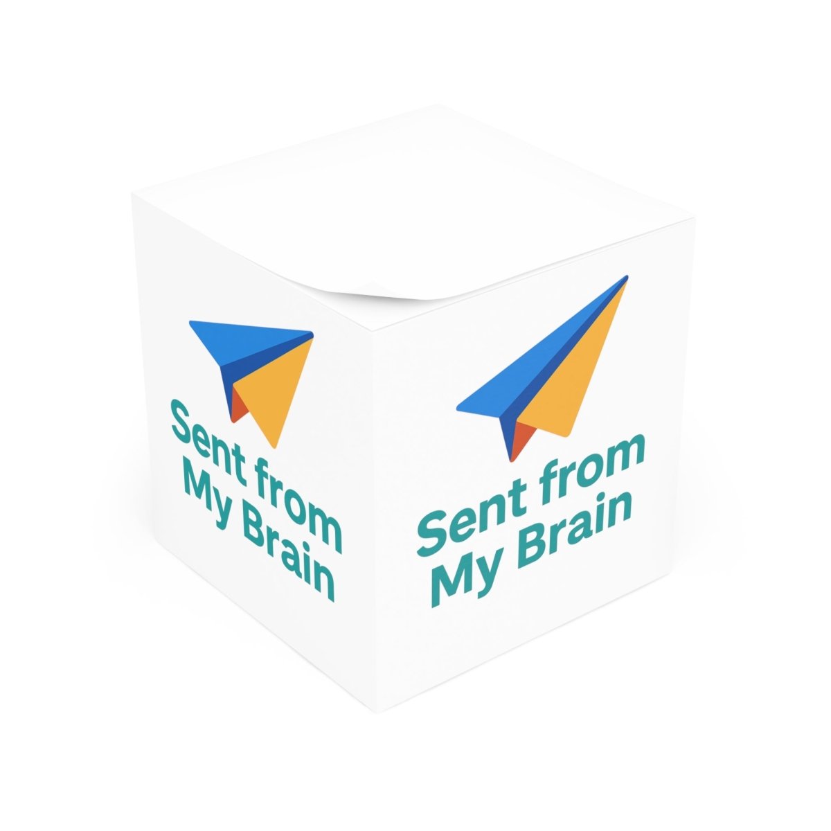 "Sent from My Brain" Note Cube - Creative Office Supplies, Desk Organizer, Gift for Writers, Students, Teachers, Note - Taking - AI Tee Hero