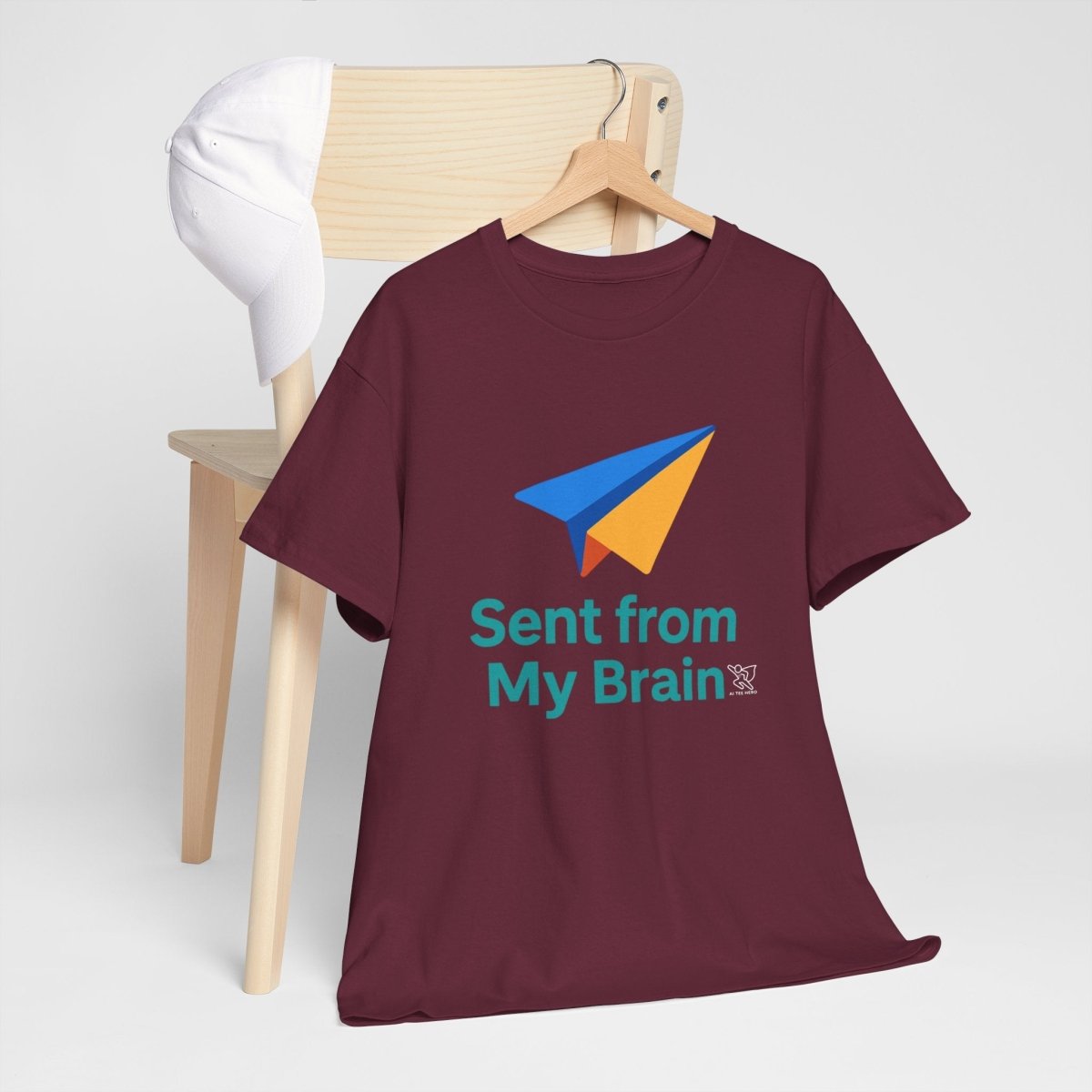 "Sent from My Brain" - Perfect Gift for Creative Minds, Casual Wear, Unique Birthday, Funny Statement Shirt - AI Tee Hero