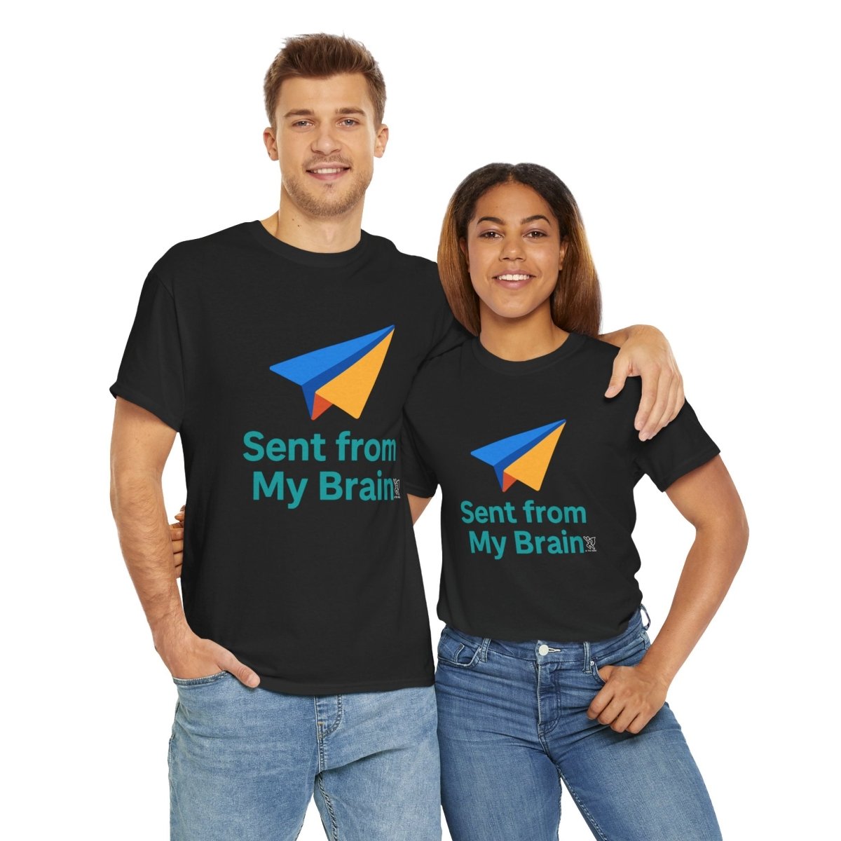 "Sent from My Brain" - Perfect Gift for Creative Minds, Casual Wear, Unique Birthday, Funny Statement Shirt - AI Tee Hero