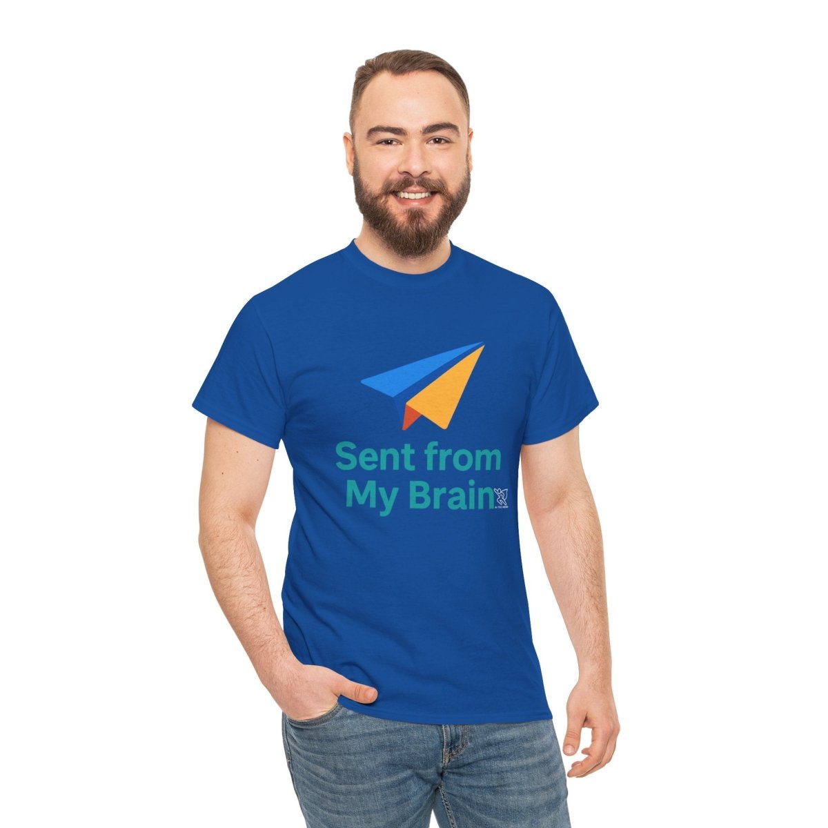 "Sent from My Brain" - Perfect Gift for Creative Minds, Casual Wear, Unique Birthday, Funny Statement Shirt - AI Tee Hero