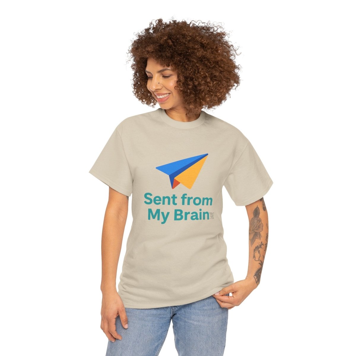 "Sent from My Brain" - Perfect Gift for Creative Minds, Casual Wear, Unique Birthday, Funny Statement Shirt - AI Tee Hero
