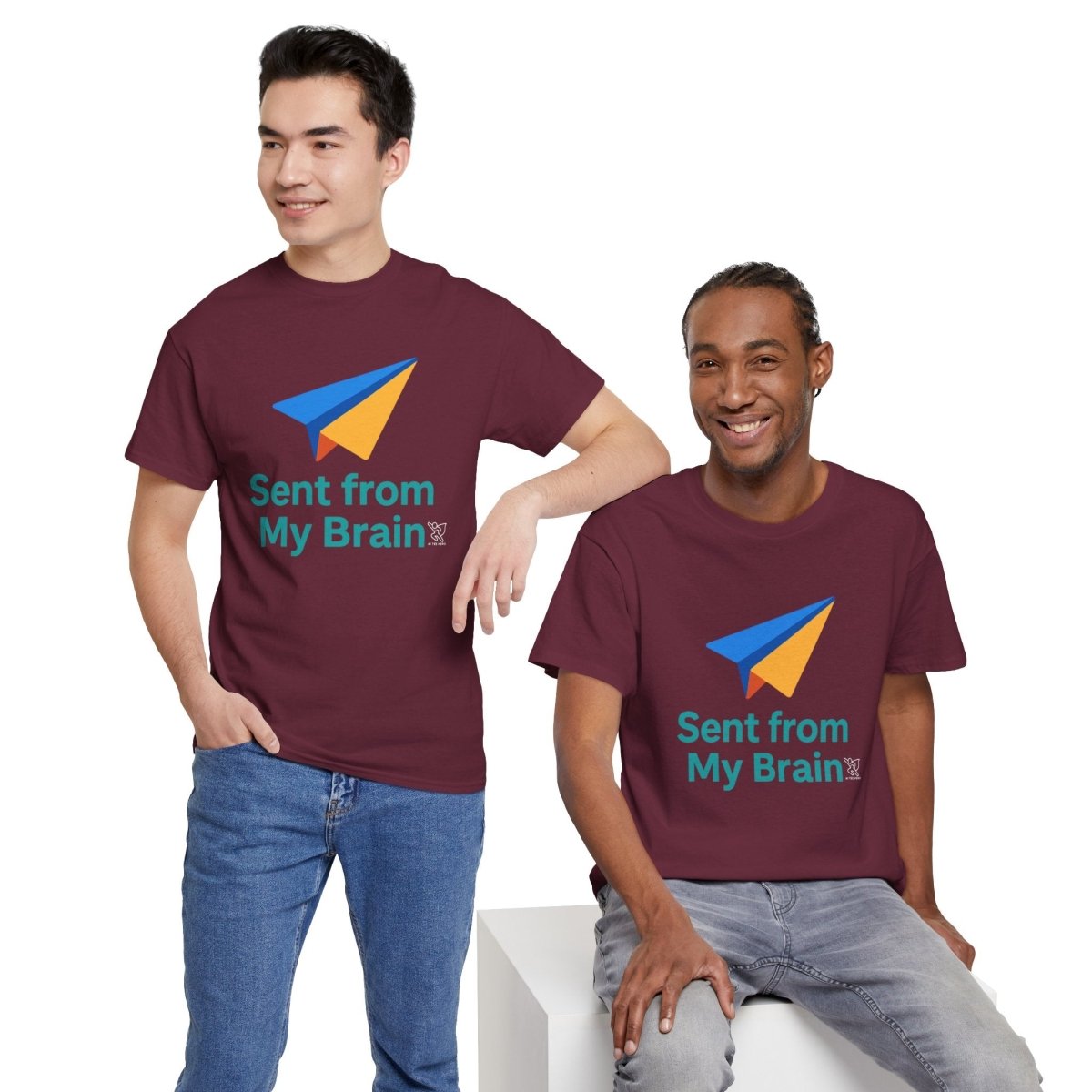 "Sent from My Brain" - Perfect Gift for Creative Minds, Casual Wear, Unique Birthday, Funny Statement Shirt - AI Tee Hero