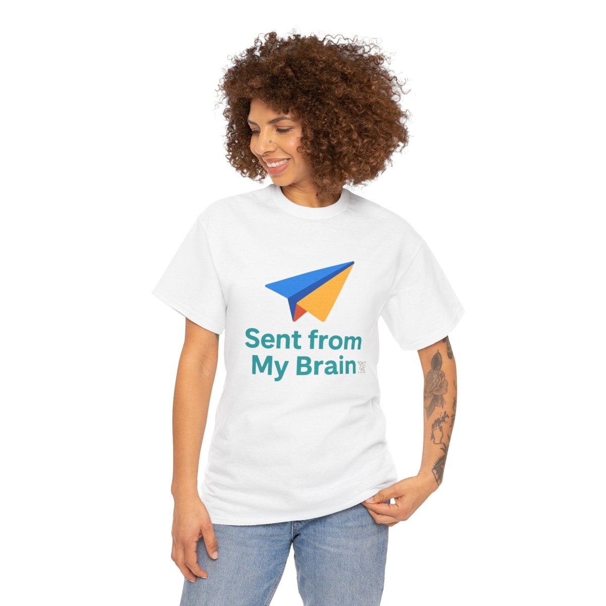 "Sent from My Brain" - Perfect Gift for Creative Minds, Casual Wear, Unique Birthday, Funny Statement Shirt - AI Tee Hero