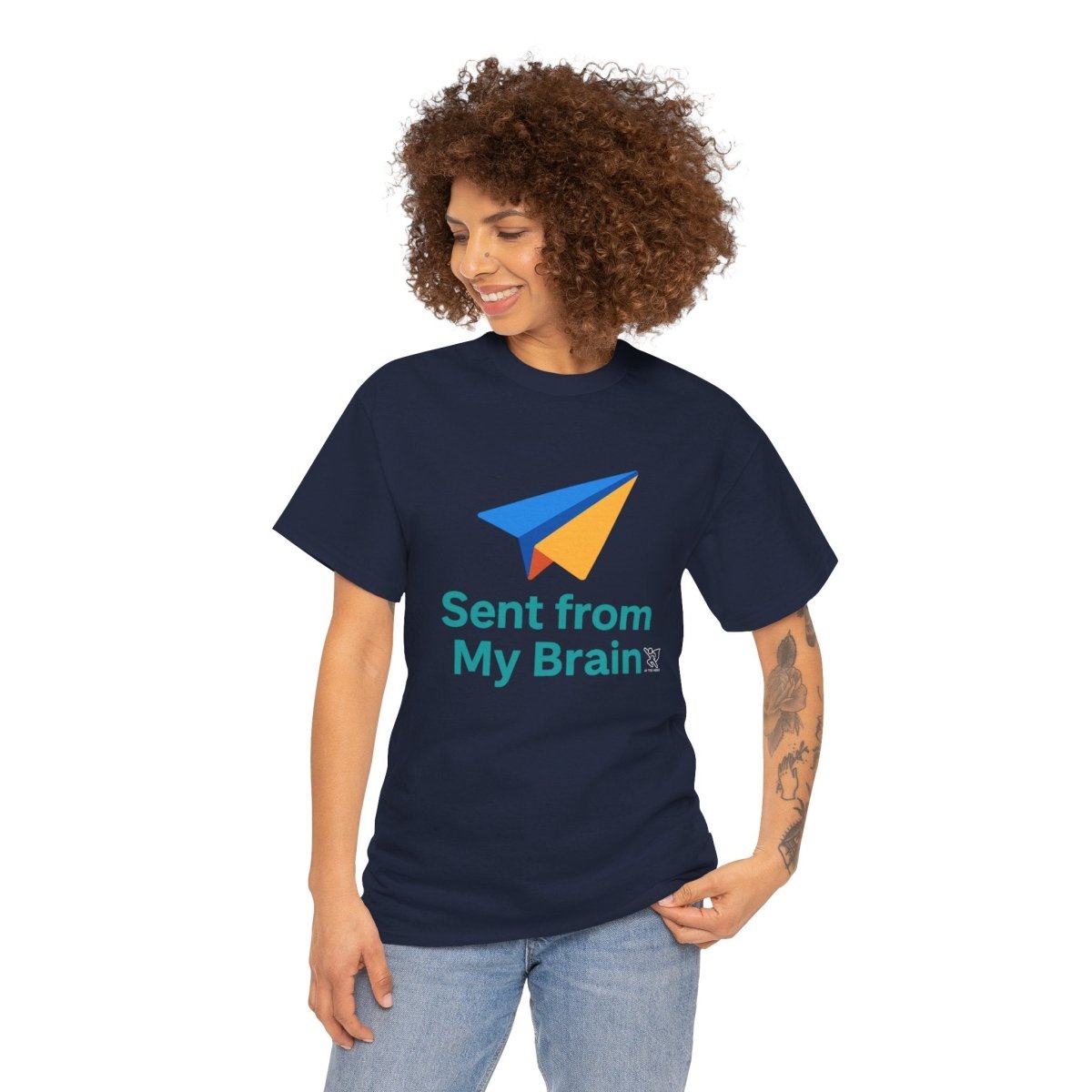 "Sent from My Brain" - Perfect Gift for Creative Minds, Casual Wear, Unique Birthday, Funny Statement Shirt - AI Tee Hero