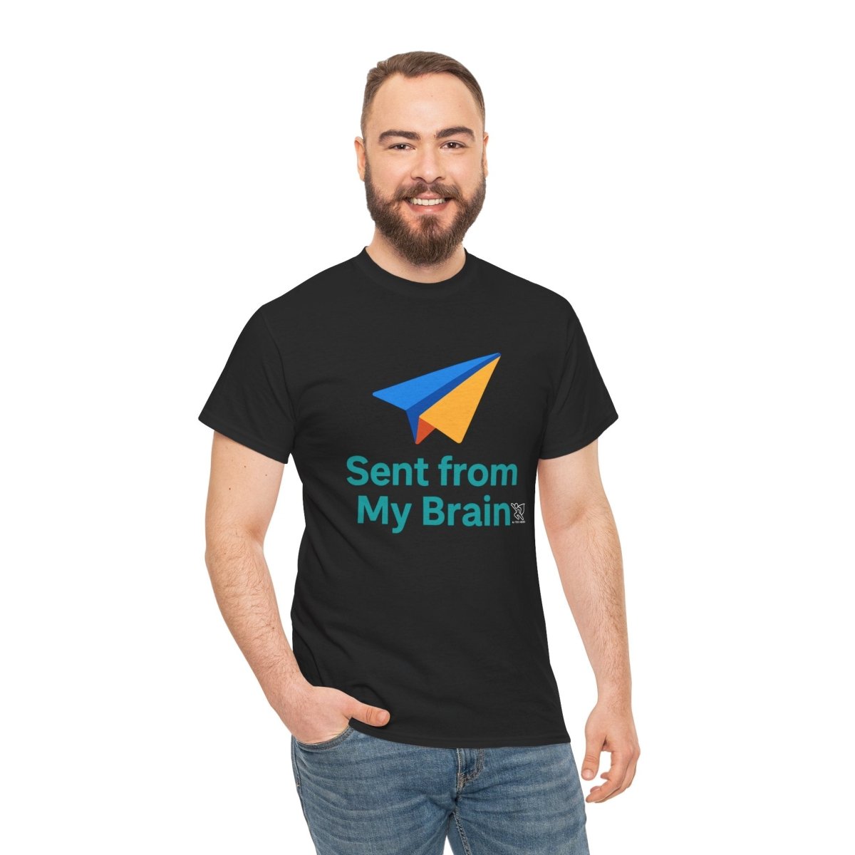 "Sent from My Brain" - Perfect Gift for Creative Minds, Casual Wear, Unique Birthday, Funny Statement Shirt - AI Tee Hero