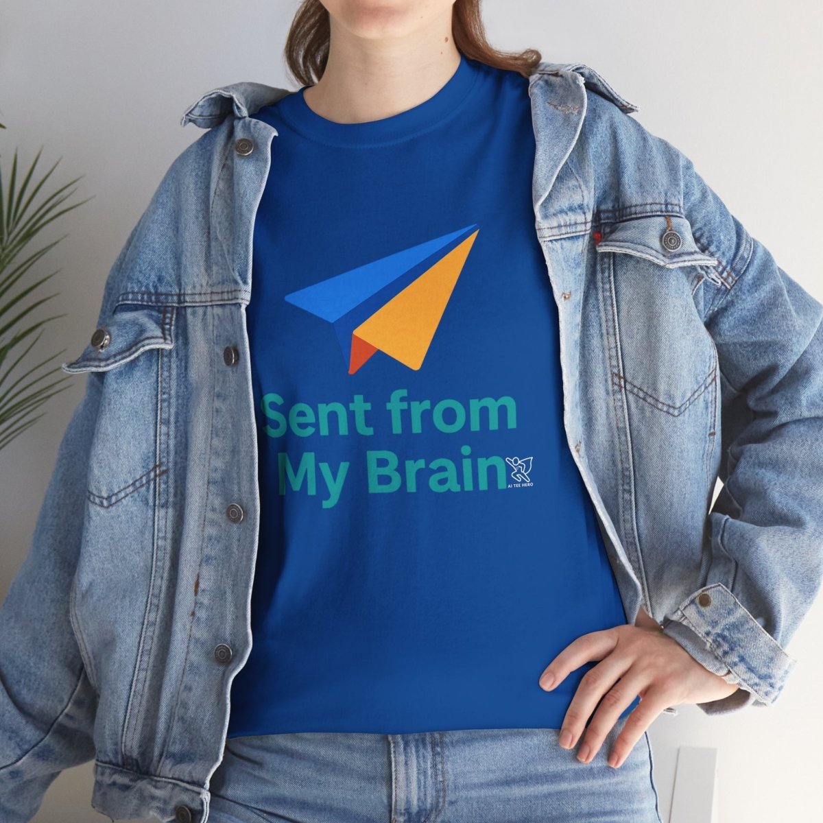 "Sent from My Brain" - Perfect Gift for Creative Minds, Casual Wear, Unique Birthday, Funny Statement Shirt - AI Tee Hero