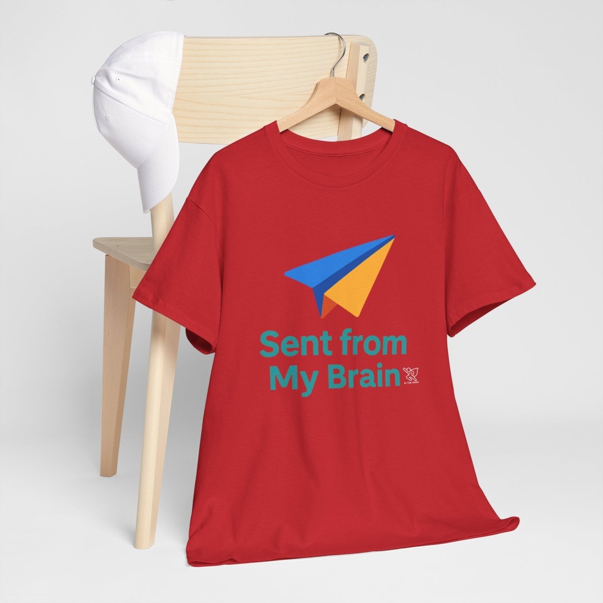 "Sent from My Brain" - Perfect Gift for Creative Minds, Casual Wear, Unique Birthday, Funny Statement Shirt - AI Tee Hero