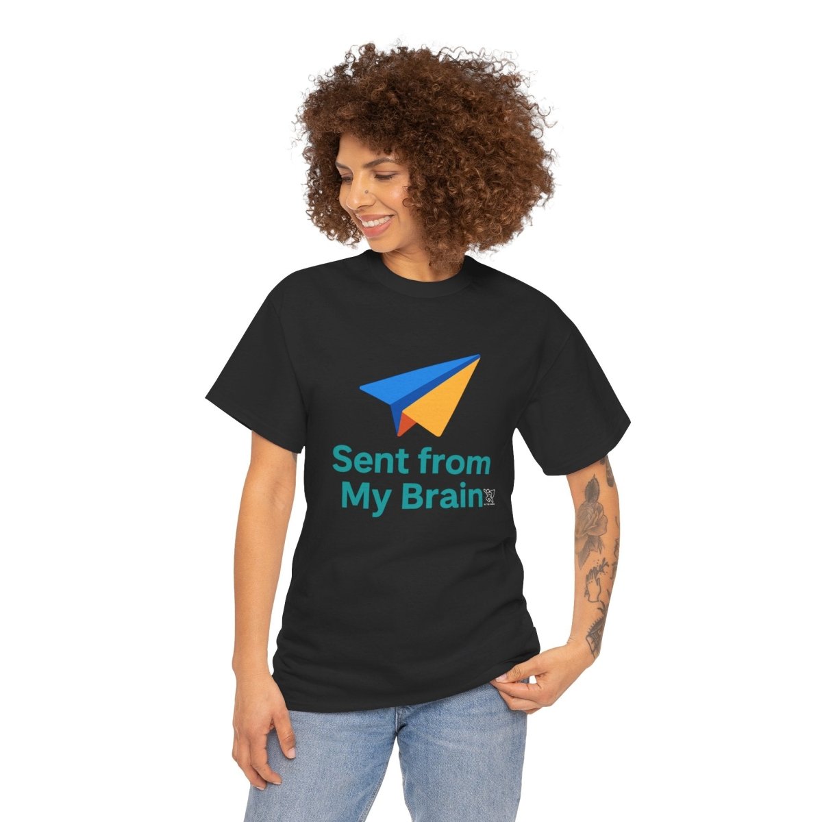 "Sent from My Brain" - Perfect Gift for Creative Minds, Casual Wear, Unique Birthday, Funny Statement Shirt - AI Tee Hero