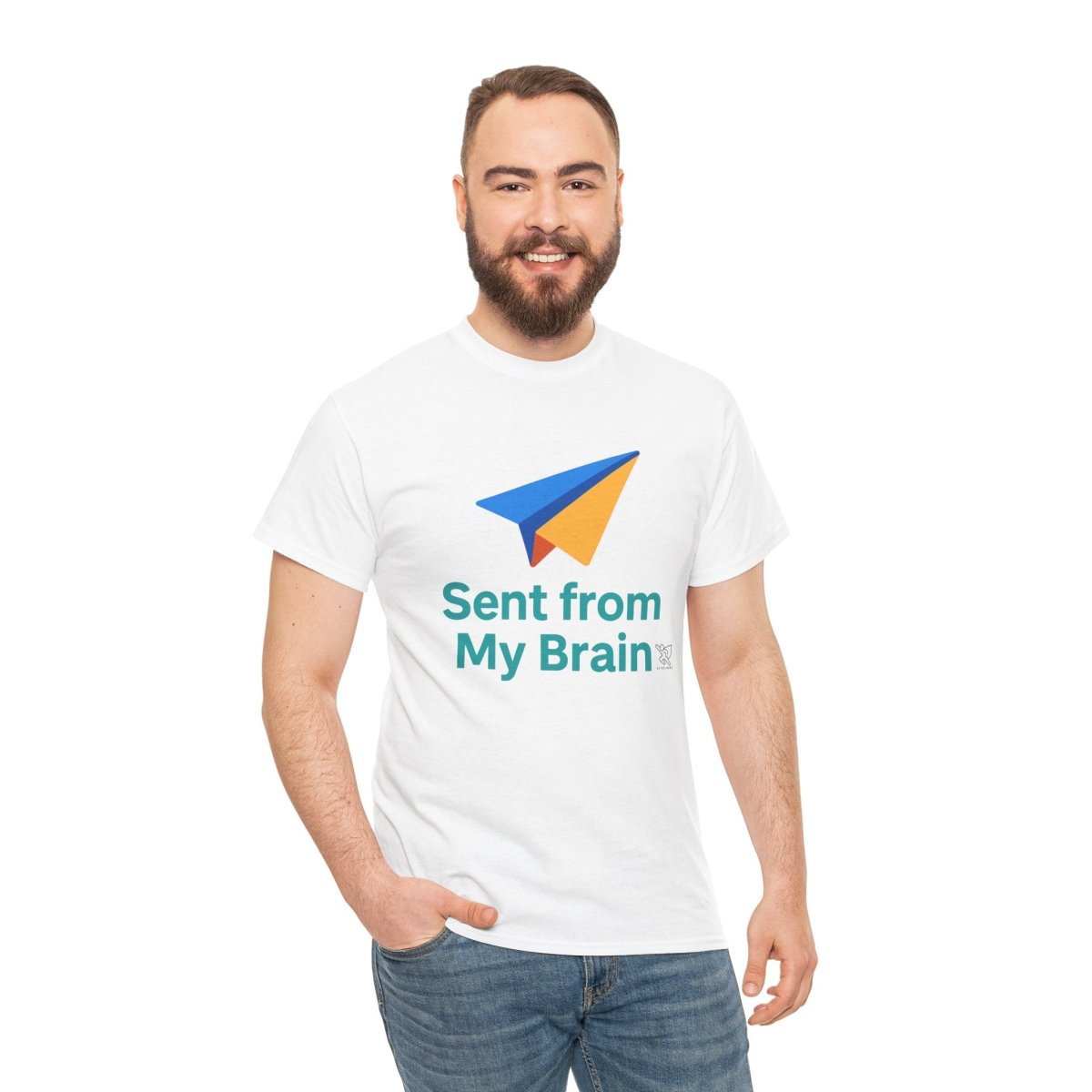 "Sent from My Brain" - Perfect Gift for Creative Minds, Casual Wear, Unique Birthday, Funny Statement Shirt - AI Tee Hero