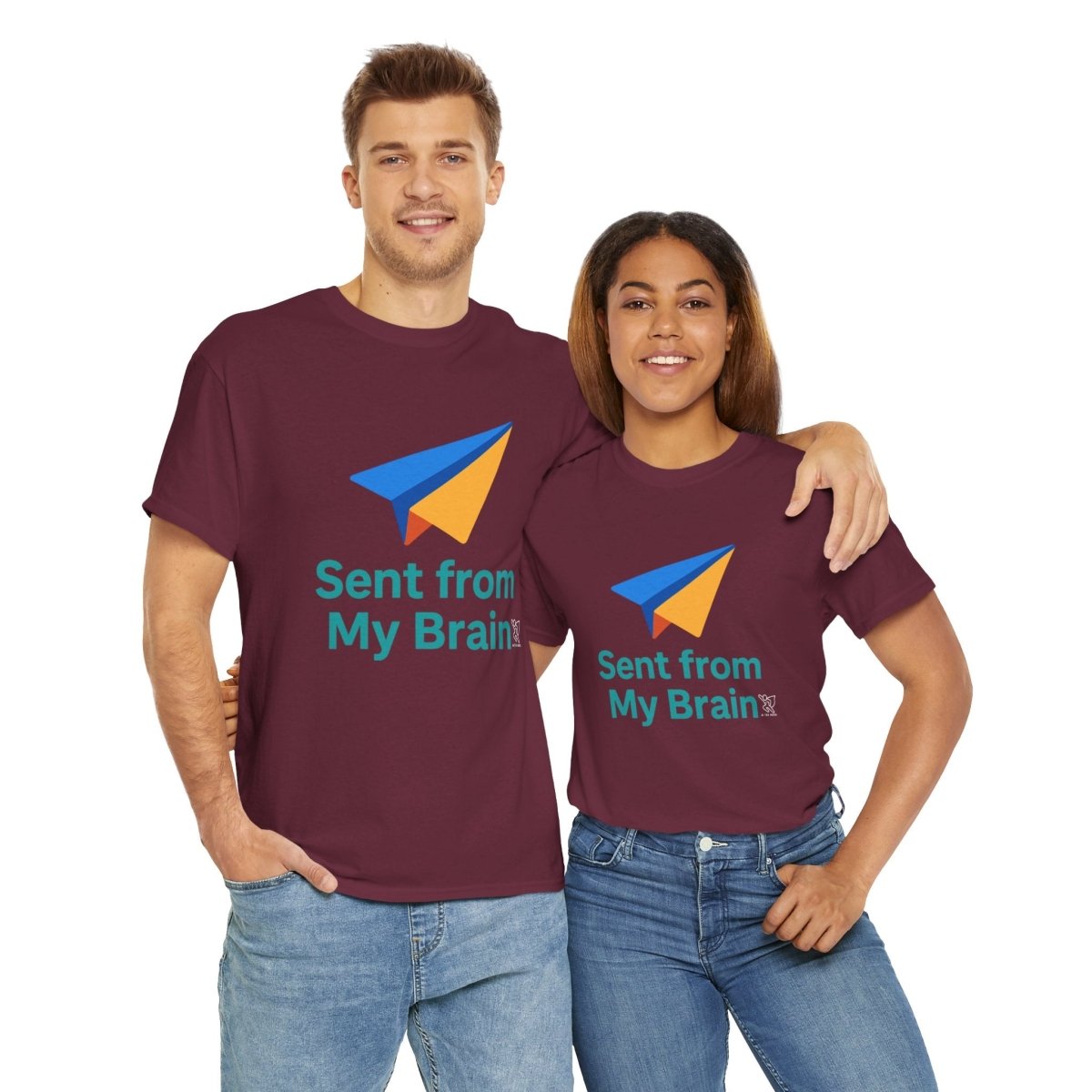 "Sent from My Brain" - Perfect Gift for Creative Minds, Casual Wear, Unique Birthday, Funny Statement Shirt - AI Tee Hero