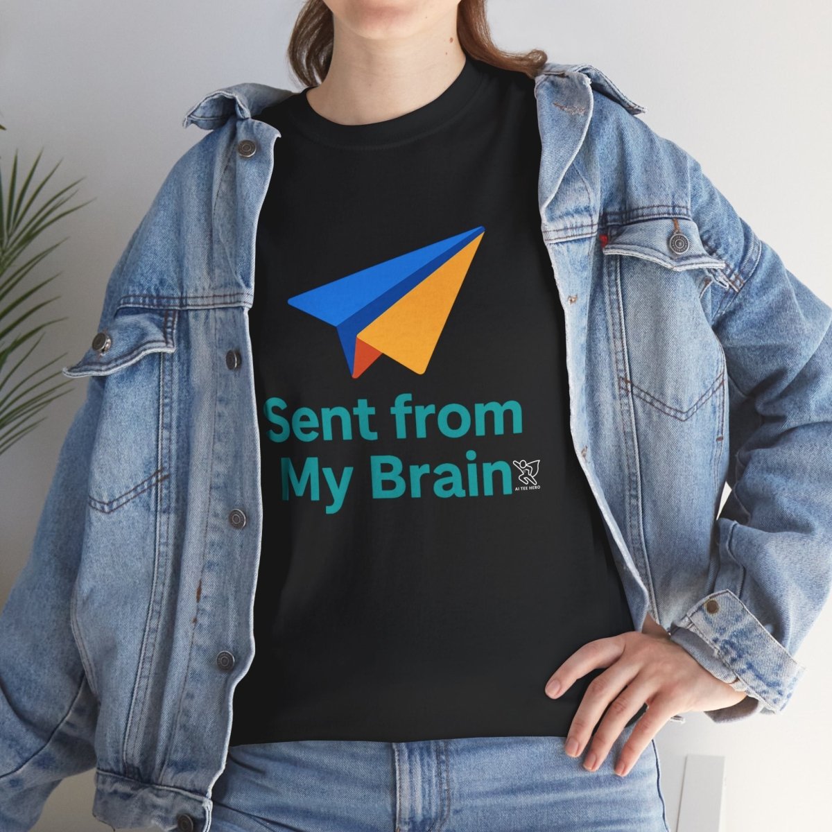 "Sent from My Brain" - Perfect Gift for Creative Minds, Casual Wear, Unique Birthday, Funny Statement Shirt - AI Tee Hero