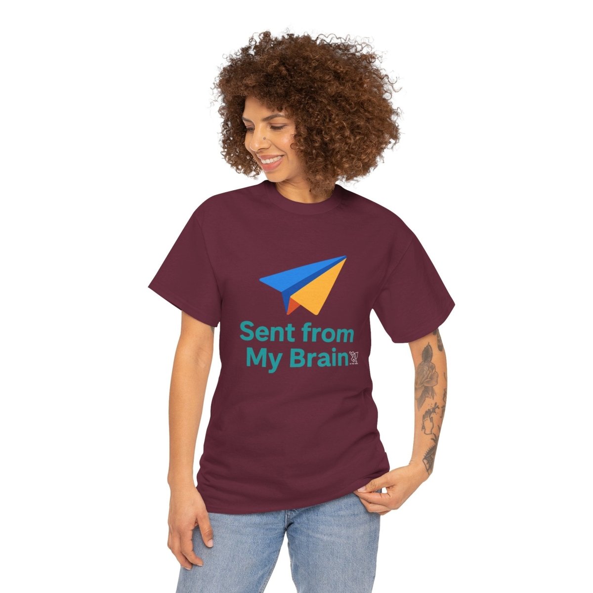 "Sent from My Brain" - Perfect Gift for Creative Minds, Casual Wear, Unique Birthday, Funny Statement Shirt - AI Tee Hero