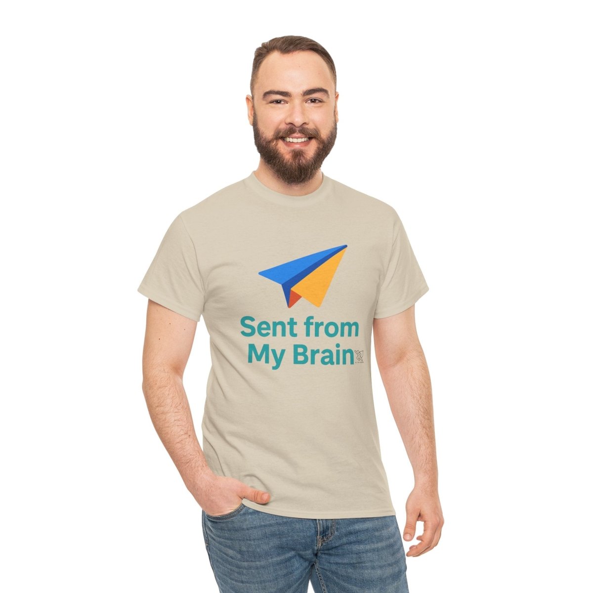 "Sent from My Brain" - Perfect Gift for Creative Minds, Casual Wear, Unique Birthday, Funny Statement Shirt - AI Tee Hero