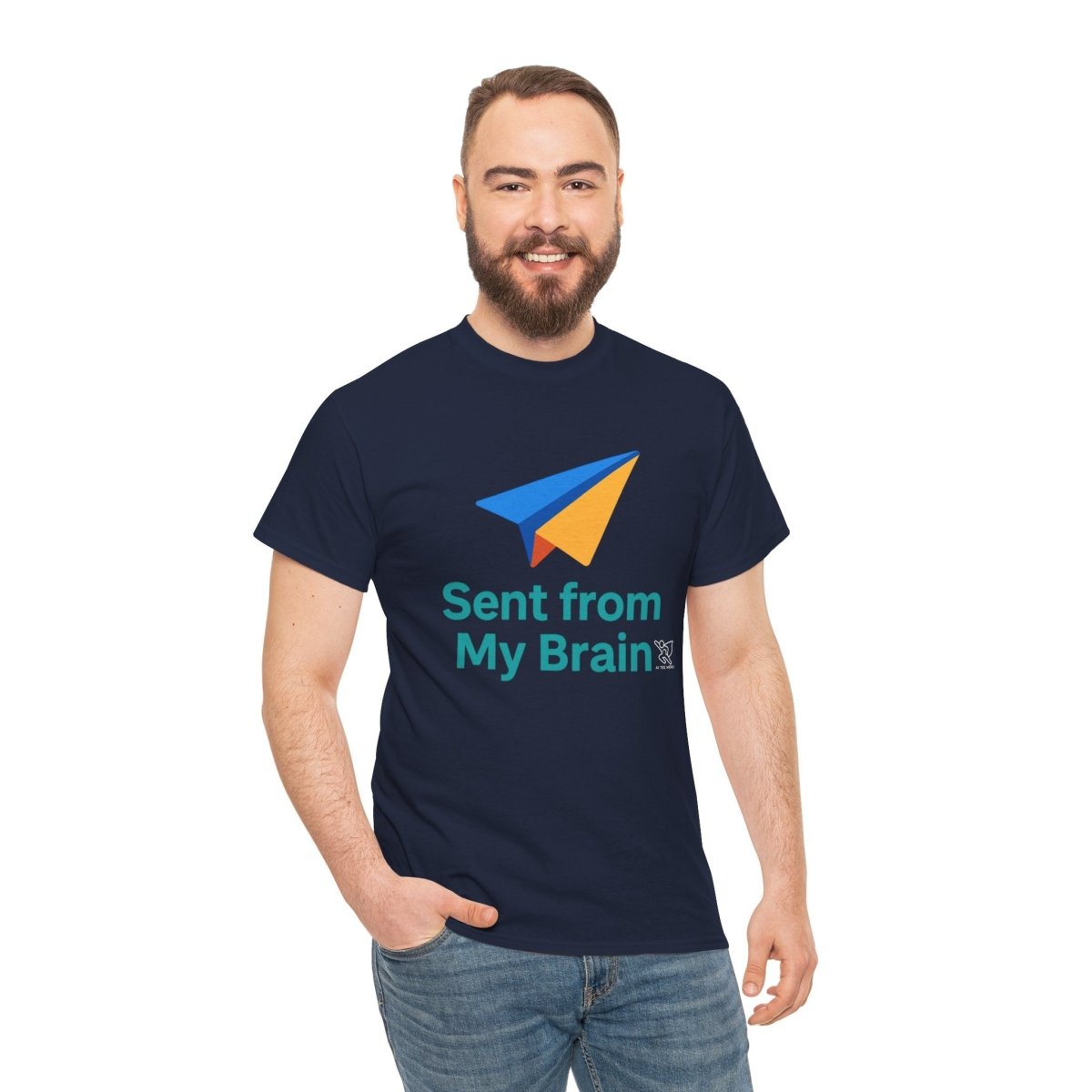 "Sent from My Brain" - Perfect Gift for Creative Minds, Casual Wear, Unique Birthday, Funny Statement Shirt - AI Tee Hero
